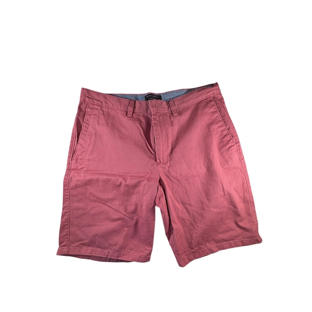 Banana Republic Aiden Shorts Mens 33 Red Excellent Slim Fit Chino Flat Front